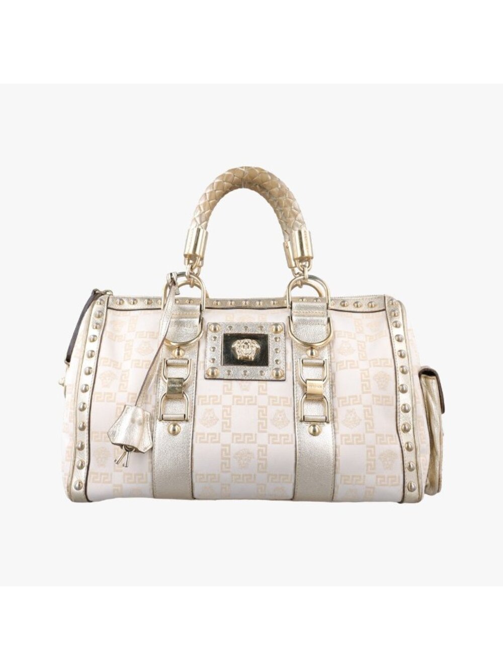 Versace la Medusa Gold Canvas Leather